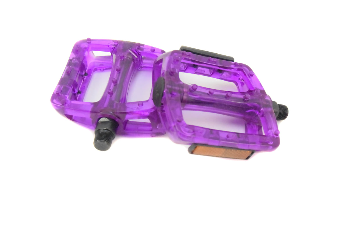 purple bike pedals